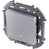 Переключатель с подсветкой без рамки Legrand Inspiria 1-кл. проходной алюминий картинка